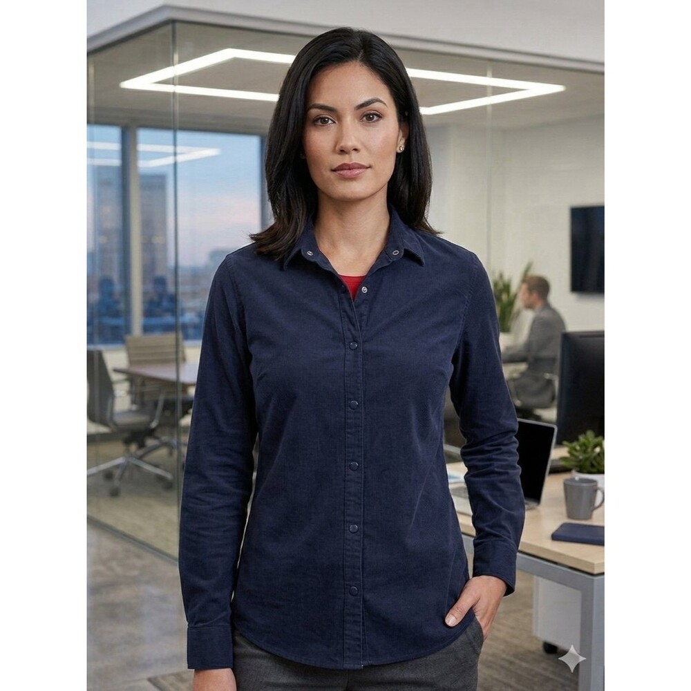 Armani Exchange Women’s Navy Blue Long Sleeve Button Up Size Medium